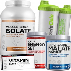 Formotiva - Muscle Brick Isolate 1000g + Focus Energy Set 480g + Tri-Creatine Malate 400g + Vitamin Elite 60k