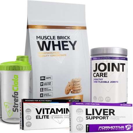 Formotiva Muscle Brick Whey 700g Joint Care 450g Liver Support 60k Vitamin Elite 60k Shaker Gratis