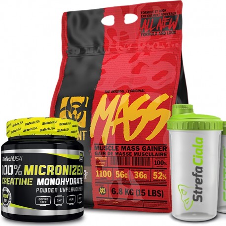 PVL Mutant Mass 6800g + Biotech Creatine 500g + Shaker Free!
