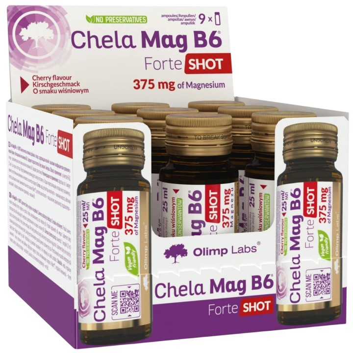 18 SZOTÓW MAGNEZU | Olimp Chela Mag B6 Forte Shot - 25ml