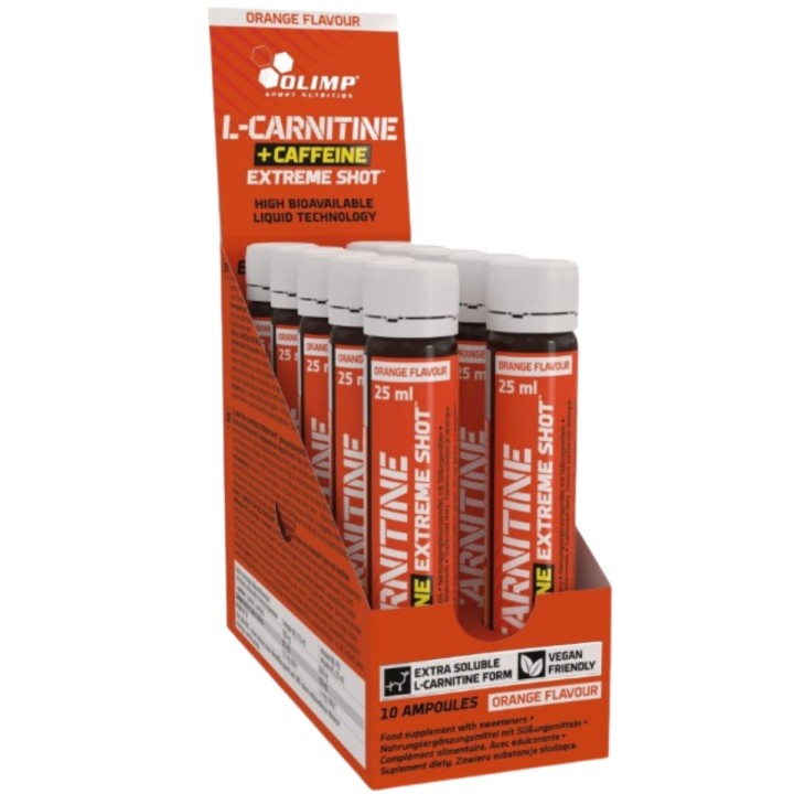 Olimp L-Carnitine + Caffeine Extreme Shot - 25 ml | smak pomarańczowy